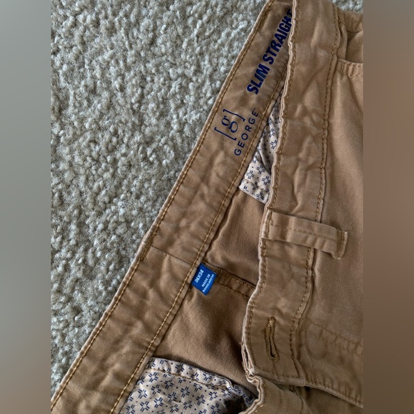 Men’s Tan/Khaki Casual chinos with Slim Straight cut - Picture 3 of 3